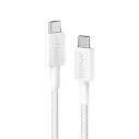 ANKER 322 USB-C TO USB-C CABLE 3FT NYLON WHITE