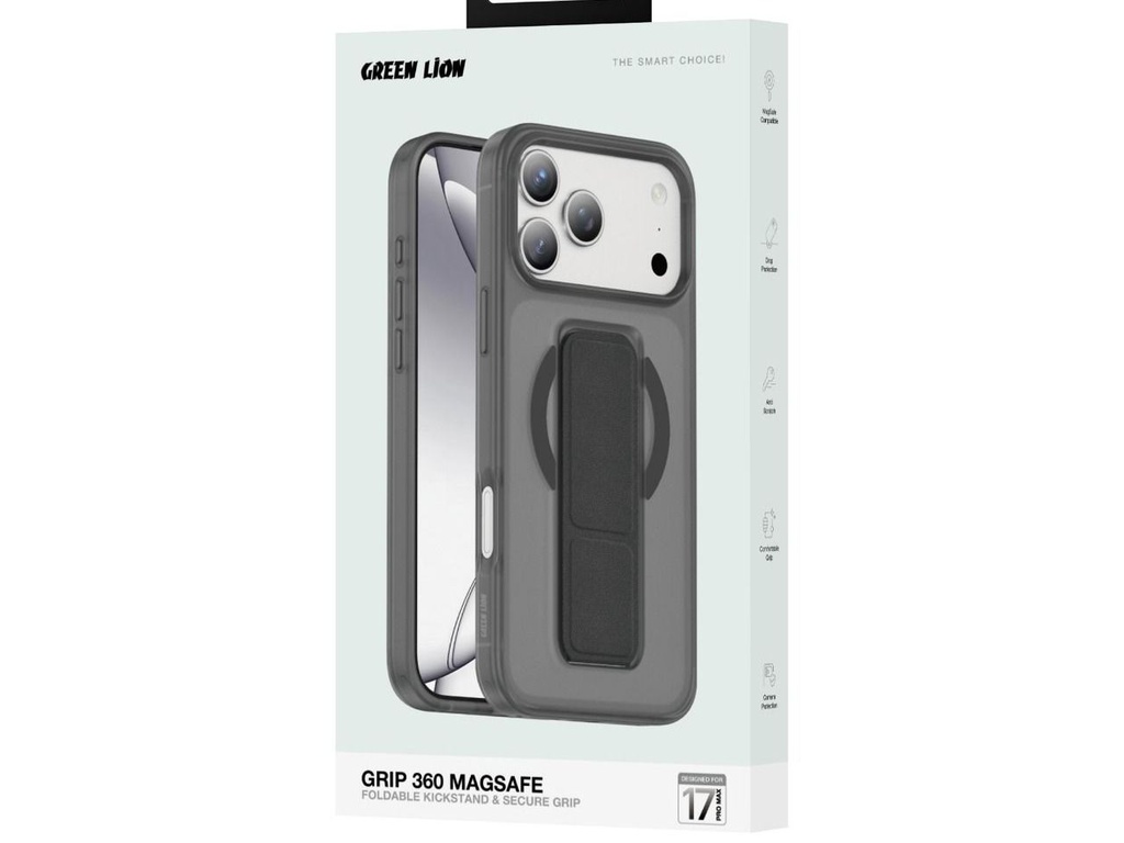 Green Lion GRIP 360 MagSafe Case for iPhone 17 Pro Max - Black