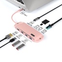 Porodo Malone Multi-Port 8-In-1 with 100W PD USB-C Hub - Pink