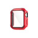 جراب Green Lion Guard Pro المصنوع من البولي كربونات/البولي يوريثين الحراري مع زجاج لساعة أبل 44 مم - أحمر