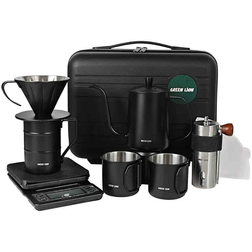 Green Lion V-60 Pro 7 In 1 Coffee Maker Set - Black