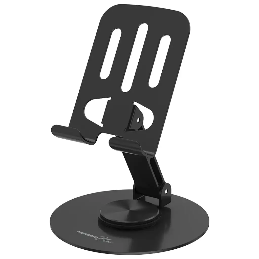 Porodo Blue Desktop Phone Holder 360° Rotating Base - Black