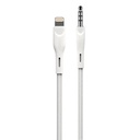 Green Lion Aux 3.5 To Lightning Cable 1.2M 2.4A - White