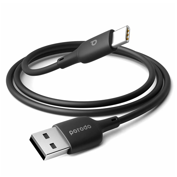 Porodo Blue Pvc Type-C Cable 1m 3A Black