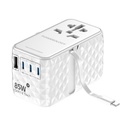 Powerology Universal GaN 85W Super Charger Retractable Type-C Cable White