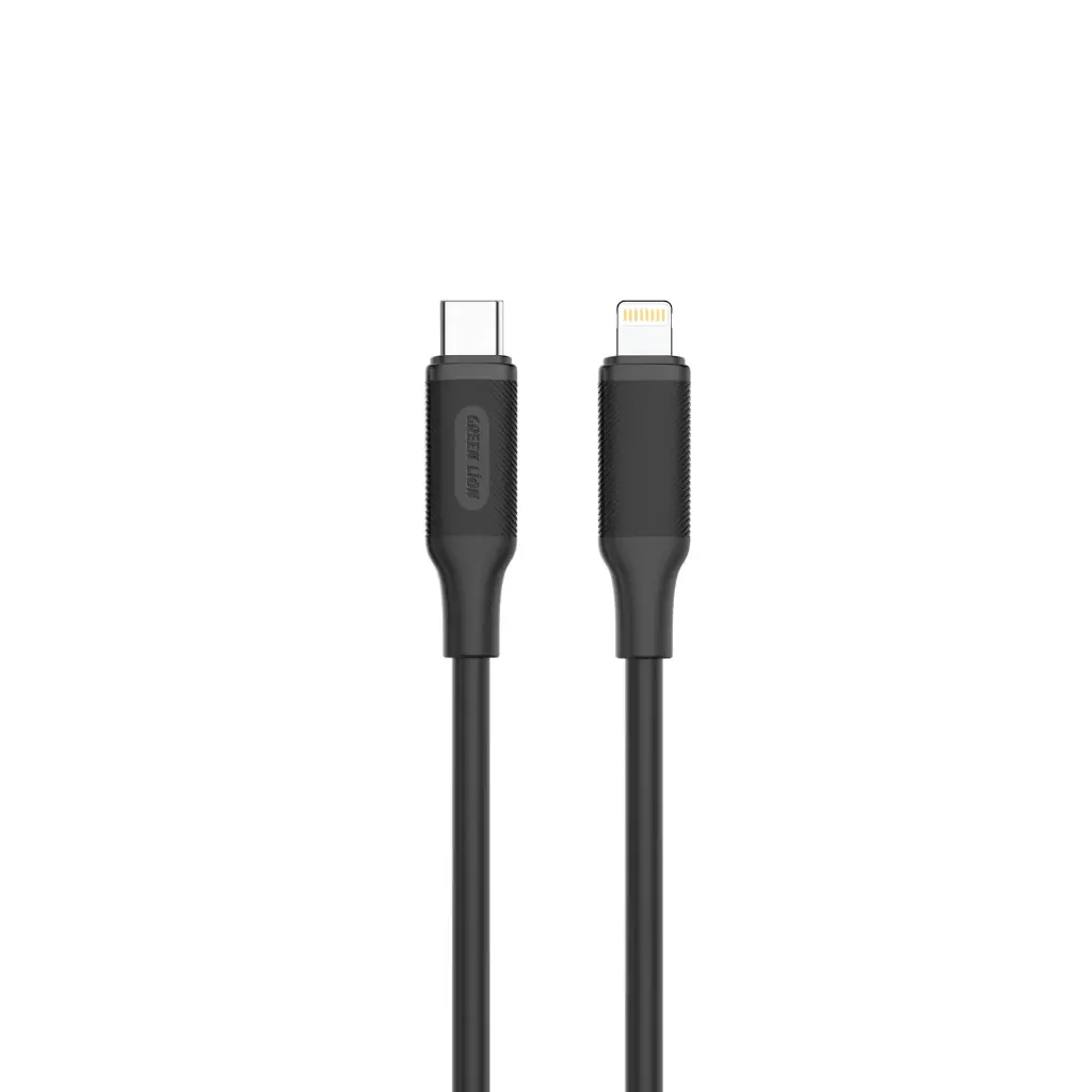 Green Lion USB-C to Lightning PVC Cable 2M - Black