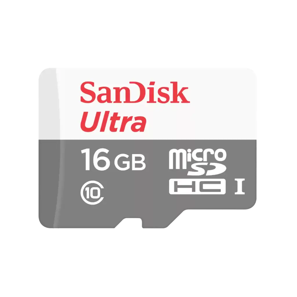 بطاقة SANDISK ULTRA ميكرو SD سعتها 16 جيجابايت بسرعة 80 ميجابايت/ثانية
