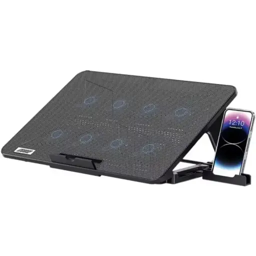 [PDXF5CPBK] Porodo Gaming Laptop Cooling Pad With Phone Holder - Black