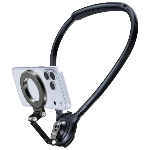 [PDG03JBK] Porodo Stance Neck-Mounted Phone Holder with Hands Free Chest Tripod - Black