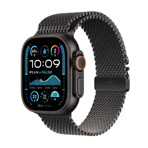 [MX5U3QA/A] Apple Watch Ultra 2 GPS + Cellular 49mm Black Titanium Case with Black Titanium Milanese Loop - M