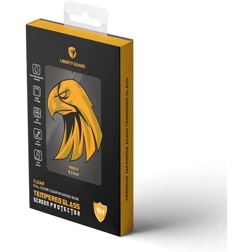 [LIBERTYMINI6] غطاء ليبرتي جارد ثلاثي الأبعاد شفاف بحافة مستديرة لجهاز آيباد ميني 6