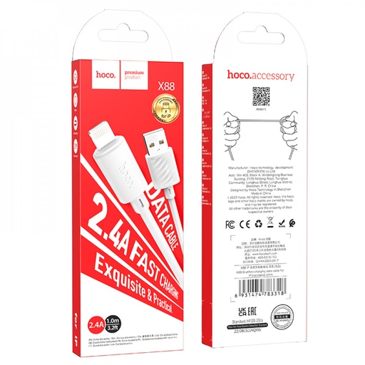 [6931474783318] Hoco iPhone Cable White