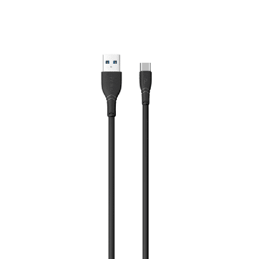 [PW-12PVCATOC-BK] كابل باوا PVC من USB-A إلى Type-C، 3 أمبير، 1.2 متر - أسود