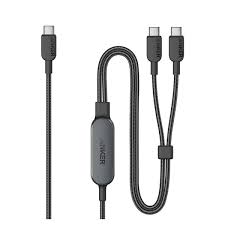 [A8895H11.BK] كابل أنكر 2 في 1 USB-C إلى USB-C (4أقدام، 140 واط)