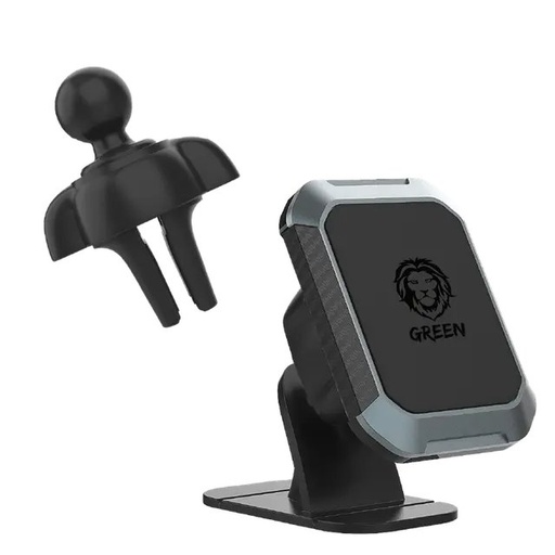 [M08-AV2S+/T2] Green Lion 2 in 1 Magnetic Car Phone Holder - Black