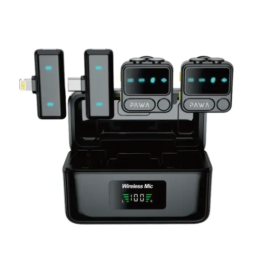 [PW-LDMCCCL6-BK] Pawa Holly Mike Microphone With Ai Noise Reduction - Black