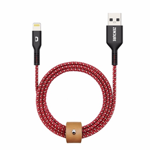 Zendure- SuperCord Kevlar USB-C To 8 Pin Cable 1mtr Red