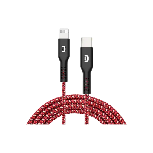Zendure- SuperCord Kevlar USB-C To 8 Pin Cable 1mtr Red