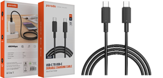 [PD-CBL0007-BK] Porodo USB-C to USB-C Durable Charging Cable