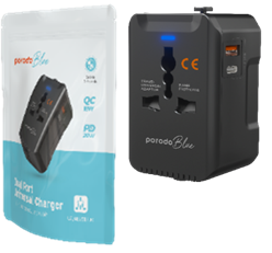[PB-PD20UTA-BK] Porodo Blue Dual Port Universal Charger