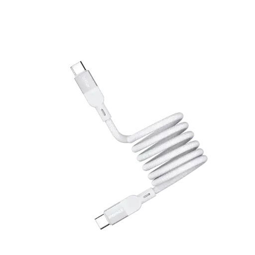 [DC35L] كابل مغناطيسي Momax Elite Mag Link USB-C إلى USB-C بقوة 100 واط، بطول 1 متر، أبيض