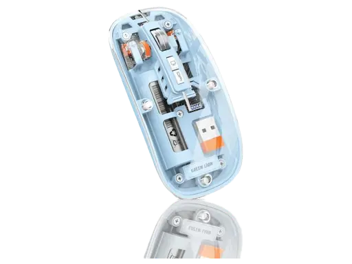 [GNTRAMOUS2BL] Green Lion Transparent Wireless Mouse 2 - Blue