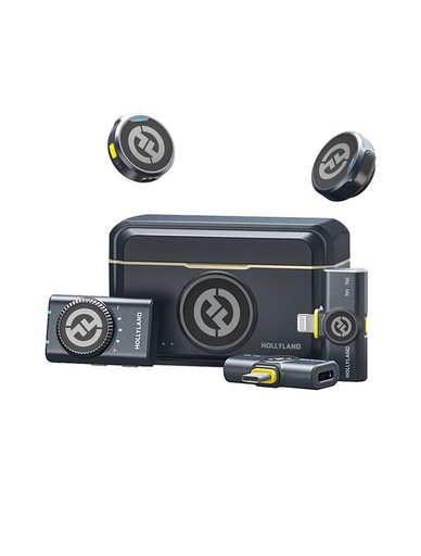 [Lark M2] Hollyland Lark M2 Wireless Lavalier Microphone Duo, Clear & Professional Audio -Shine Charcoal