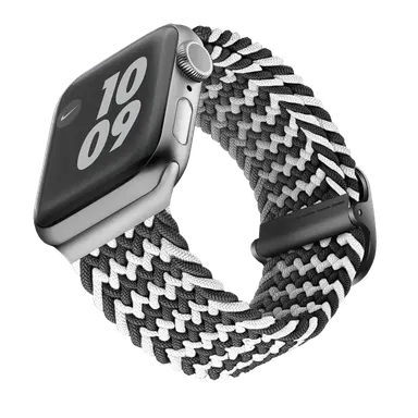 [VIVA-COSMO] سوار ساعة Viva Madrid Crisben لساعة Apple Watch مقاس 42/44/45/46-49 مم - أسود/أبيض أحادي