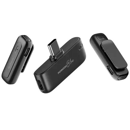 [PBMX2CBK] Porodo Blue Profesional Dual Wireless Microphone - Black