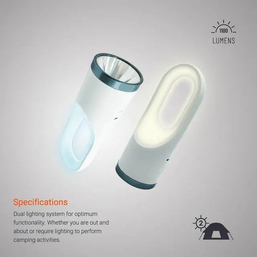 [PD-ODCML-WH] Porodo 2 in 1 Multi-Function Outdoor FlashLight