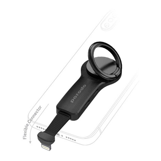 [PD-RGLL-BK] Porodo Dual Lightning Adapter With Finger  Grip