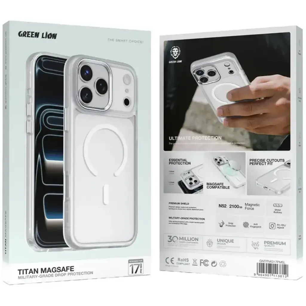 Green Lion Titan Magsafe Case for iPhone 17 Pro Max - Silver2.webp