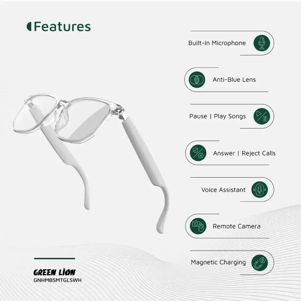 Green Lion Hamburg Smart Glasses - White.webp
