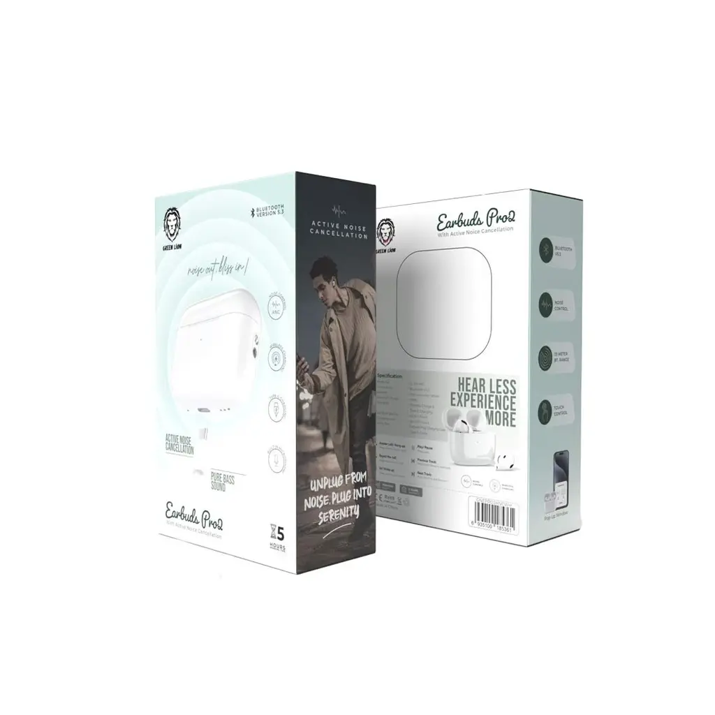 Green Lion Earbuds & Headphones Earbuds Pro2 Active Noise Cancellation White [GNEPRO2.webp