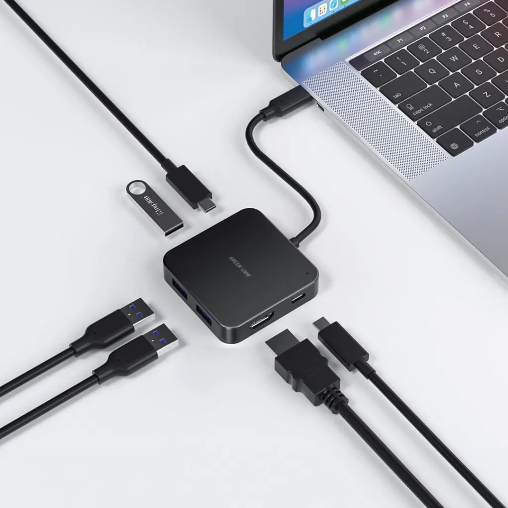 Green Lion GHB-7 7 in 1 USB-C HUB - Black (3).webp