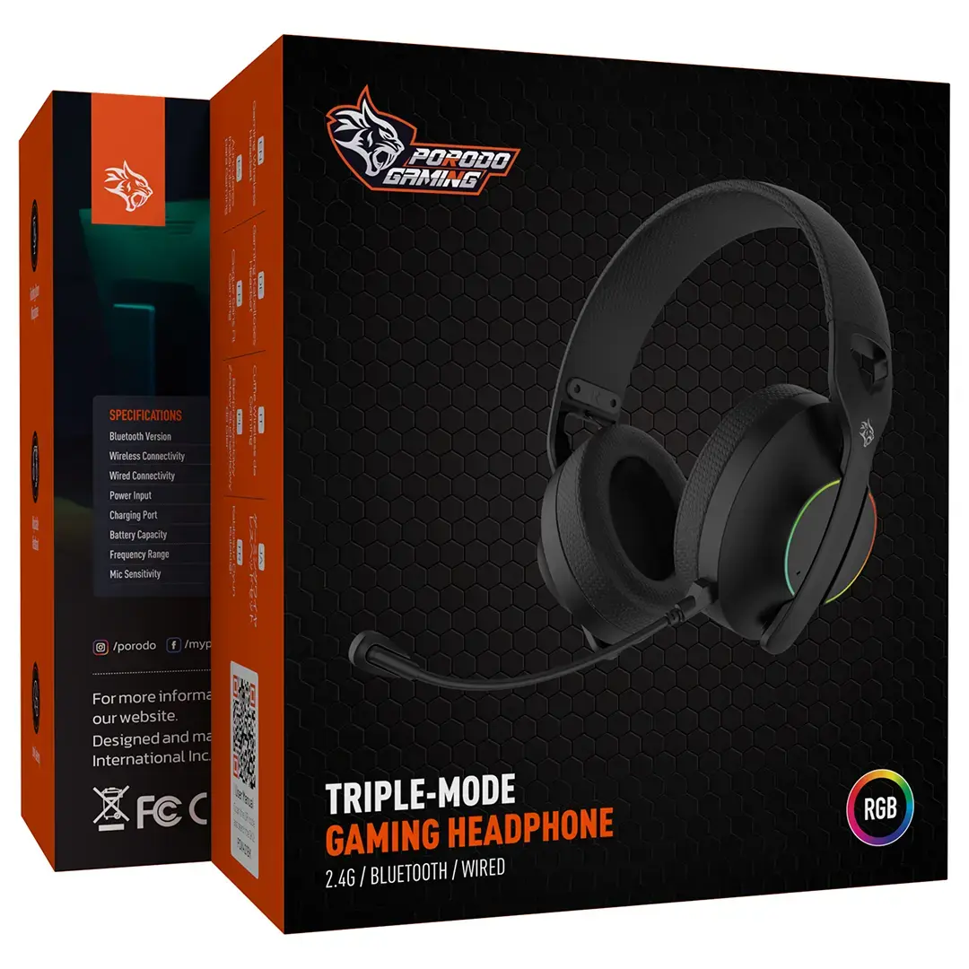 Porodo Gaming Triple-Mode Gaming Headphone - Black (2).webp