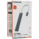 Porodo Aluminum Multi-Port USB-C Hub with 5Gbps Data Transfer - Gray.webp