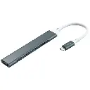 Porodo Aluminum Multi-Port USB-C Hub with 5Gbps Data Transfer - Gray3.webp