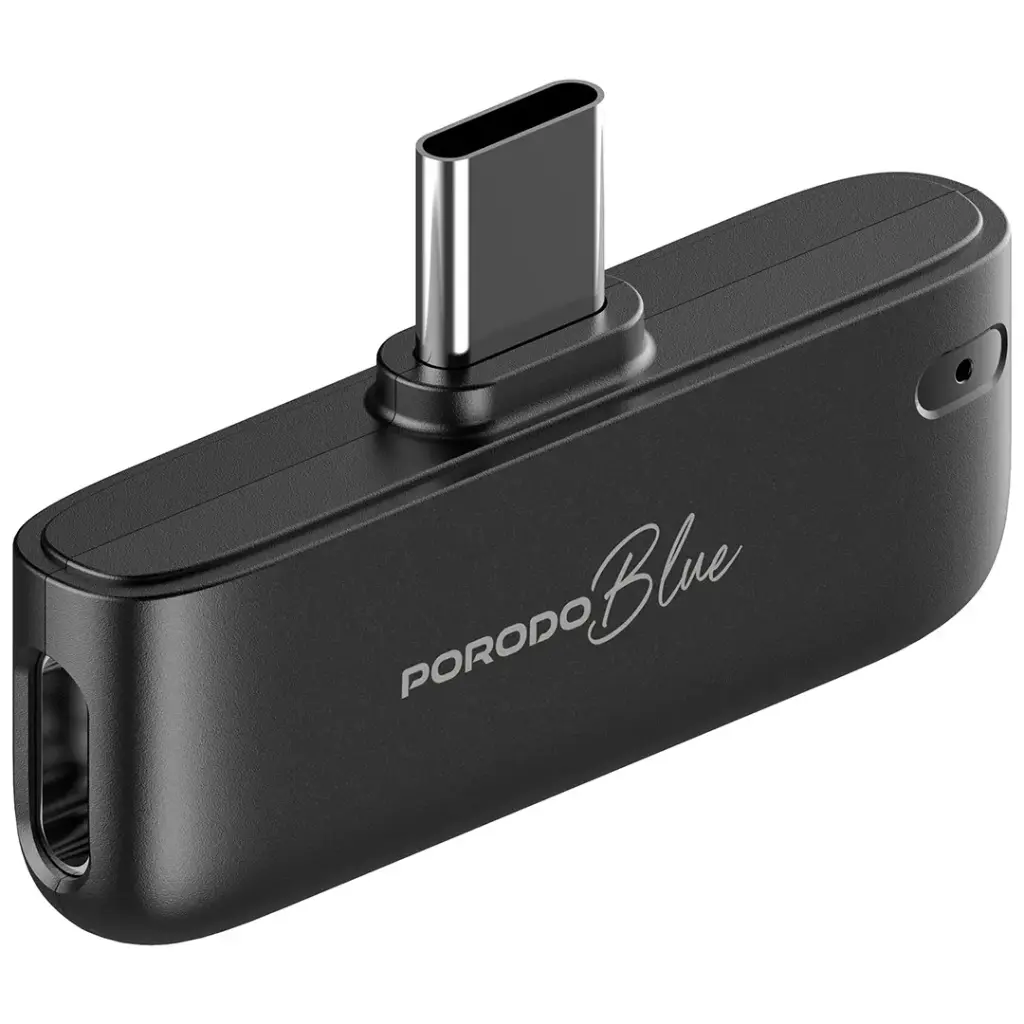 Porodo Blue Wireless Microphone - Black