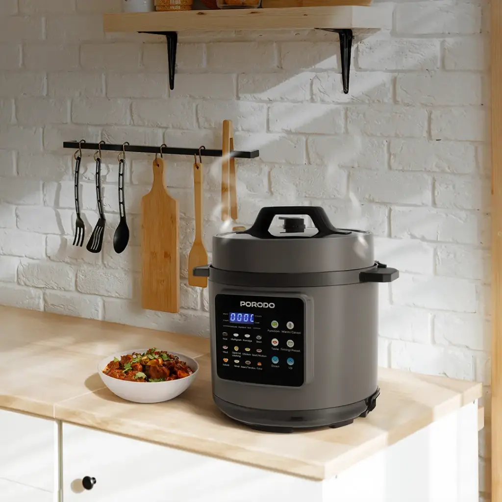 Porodo Lifestyle 1300W Multi-Cuisine Pressure Cooker with High-Quality Material - Gray