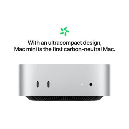 Mac mini: Apple M4 chip with 10‑core CPU and 10‑core GPU, 24GB, 512GB SSD