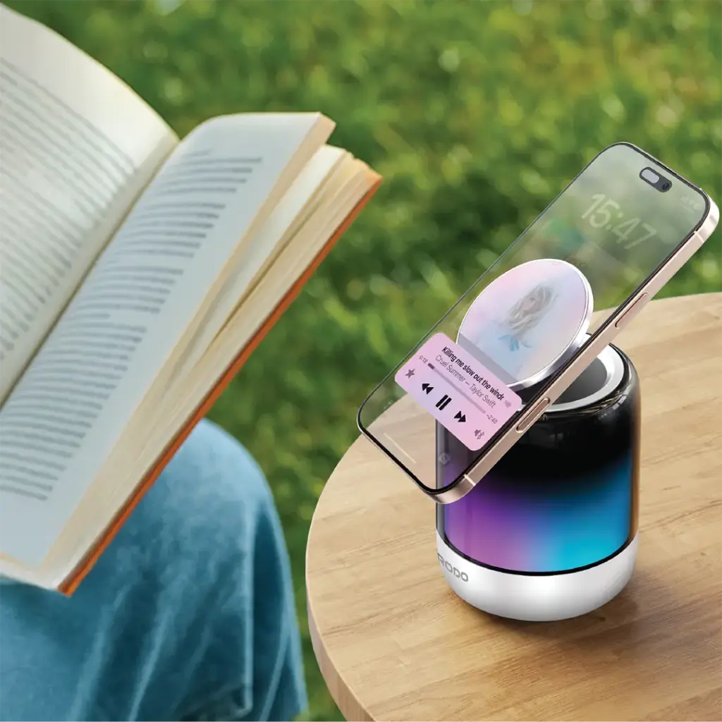 Porodo SyncGlow Speaker & Phone Holder with Rhythmic Lights