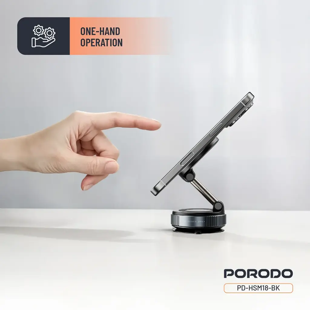 Porodo Vacuseal Rotate-Lock MagSafe Mount - Black