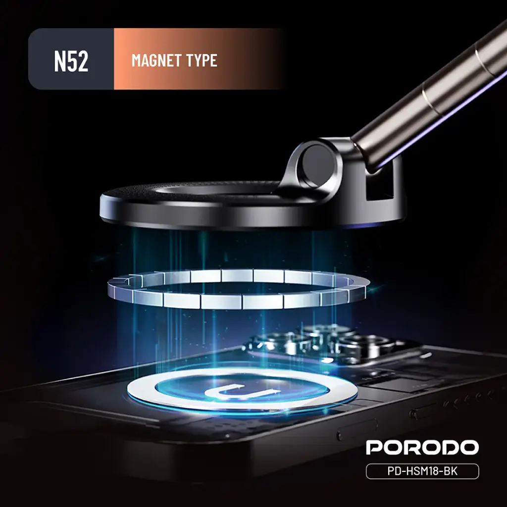 Porodo Vacuseal Rotate-Lock MagSafe Mount - Black