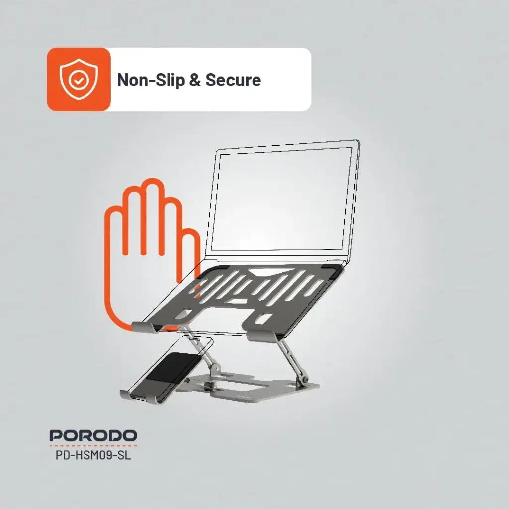 Porodo Smart Folding Multi-Device Stand - Silver