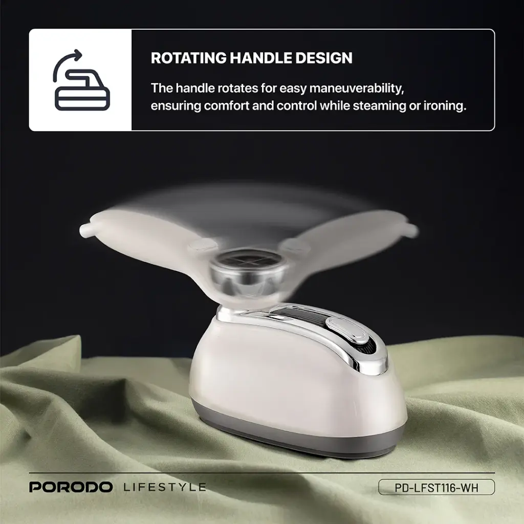 Porodo Lifestyle Retro Thermometer Steam & Heat Iron - White
