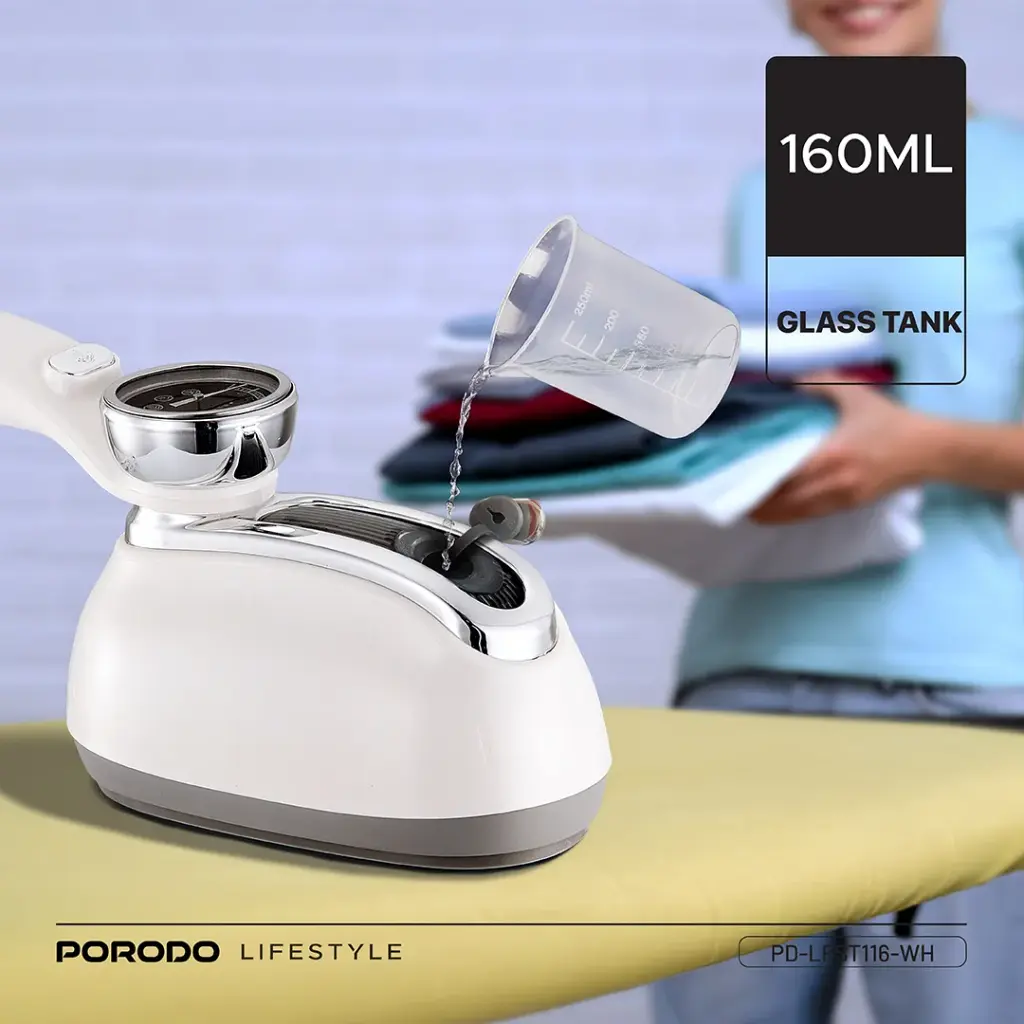 Porodo Lifestyle Retro Thermometer Steam & Heat Iron - White