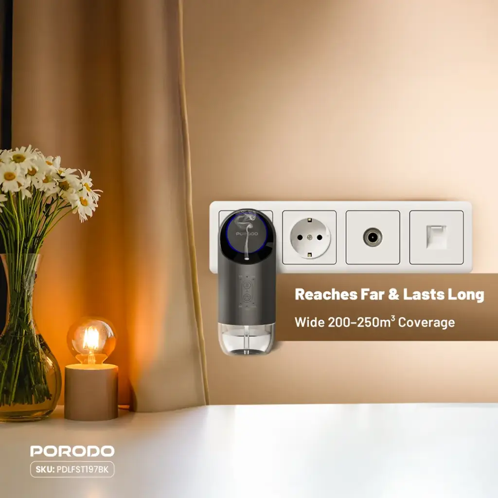 Porodo Lifestyle Wall Plug-In Essential Oil Diffuser - Black
