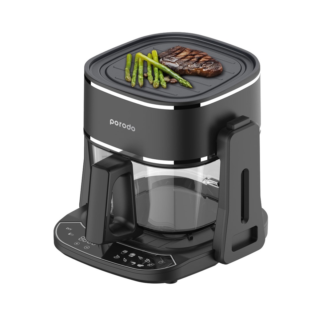 Porodo Lifestyle Dual Design Air Fryer & Grill - Black