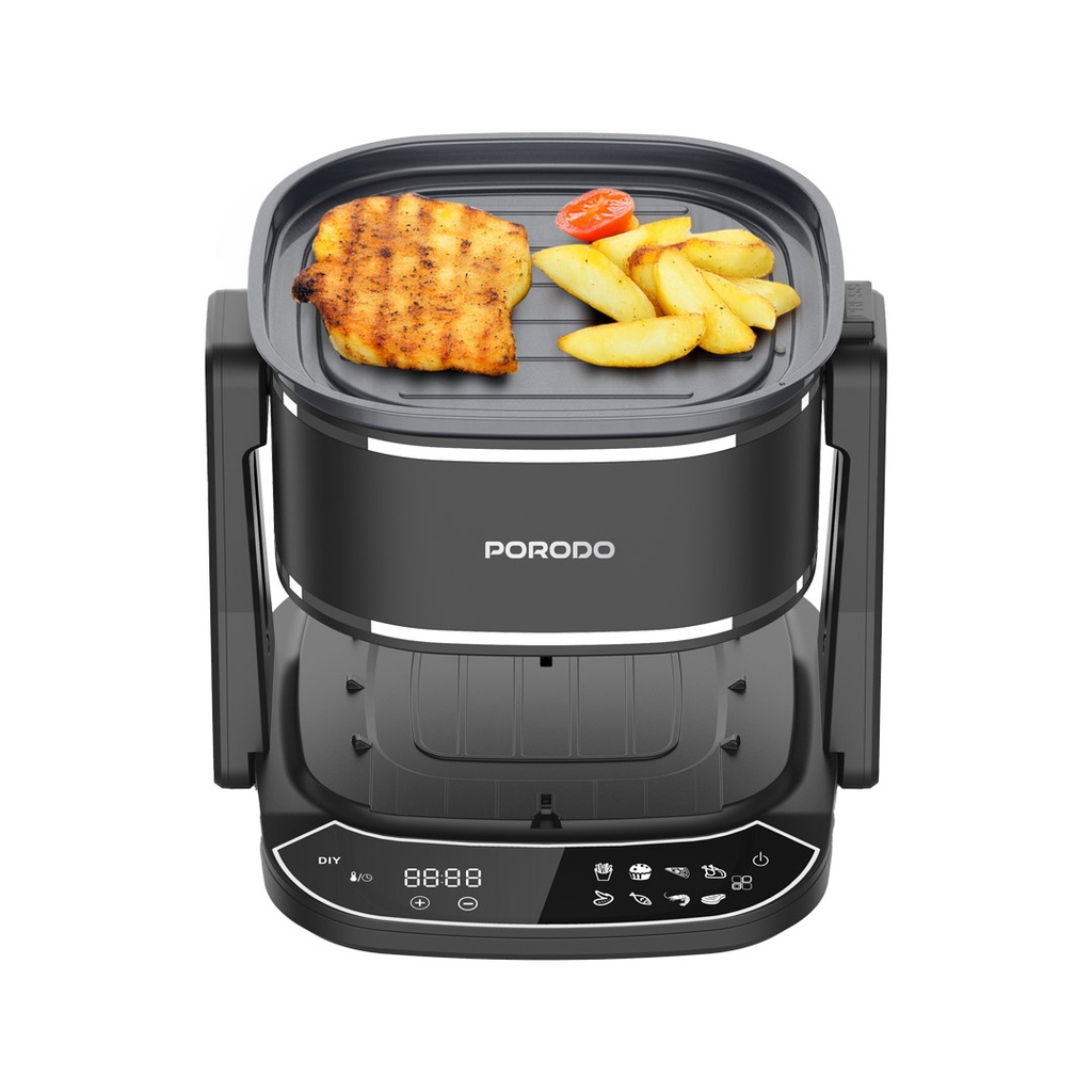 Porodo Lifestyle Dual Design Air Fryer & Grill - Black
